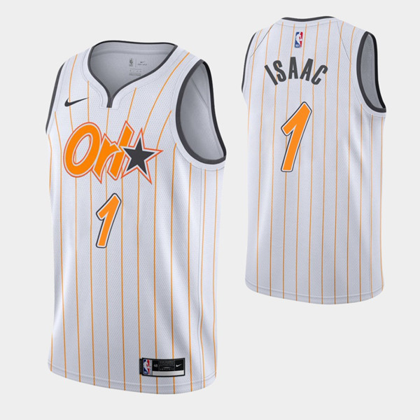 Men's Orlando Magic #1 Jonathan Isaac 2020-21 White NBA Edition Stitched Swingman Jersey